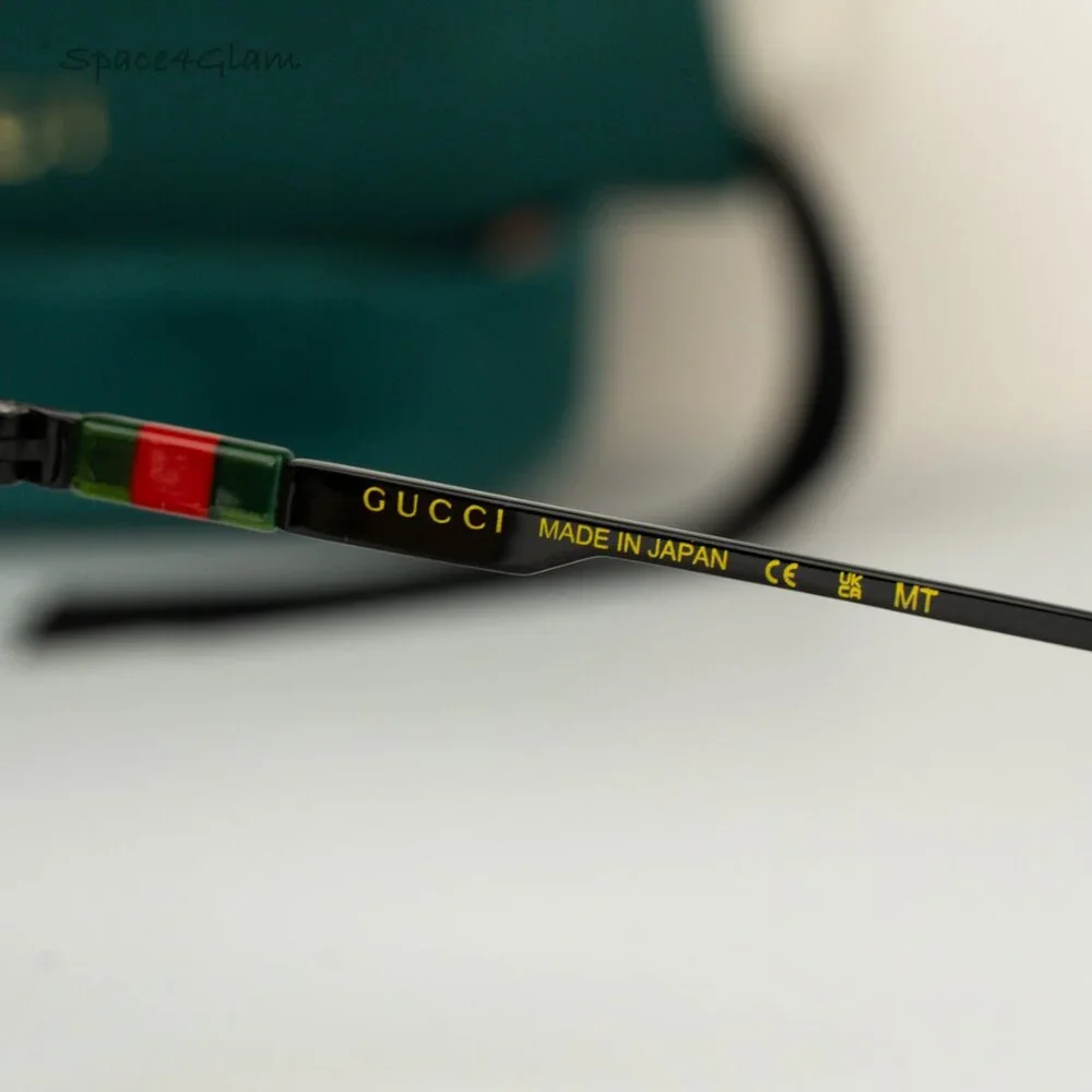 BRAND NEW Gucci GG1677S 005 Black Yellow Mirror Logo Pilot Unisex Sunglasses